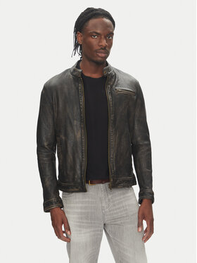 Serge Pariente Serge Pariente Lederjacke Retro Beige Slim Fit