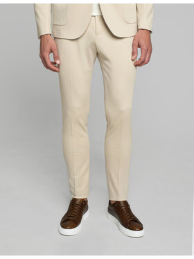 Borgio Borgio Spodnie garniturowe cintano Beżowy Slim Fit