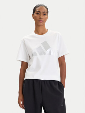 adidas adidas T-Shirt Holiday Metallic Graphic JM4427 Bílá Regular Fit