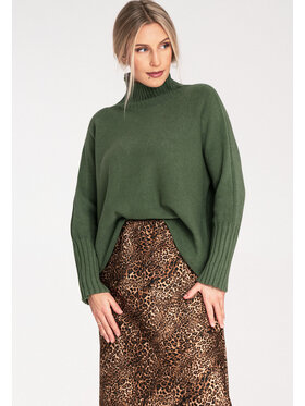 FIGL FIGL Sveter M1101 Zelená Loose Fit