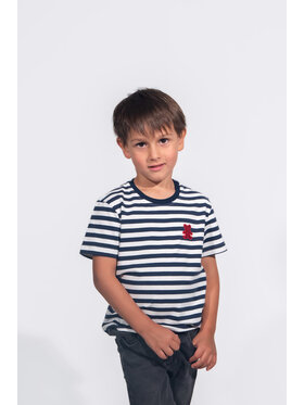 MANDRAGORA MANDRAGORA T-Shirt pasiak Granatowy Regular Fit