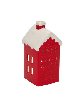 MIAhome MIAhome Figurka ceramiczny domek LED MARGITA Czerwony