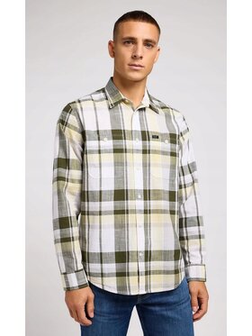 Lee Lee Koszula WORKER SHIRT 2.5 Zielony Relaxed Fit