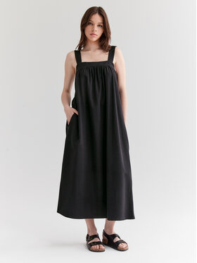 Americanos Americanos Rochie de vară Montana Midi Negru Relaxed Fit