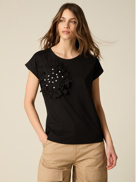 Oltre Oltre T-Shirt G00DJ004618N033 Czarny Regular Fit