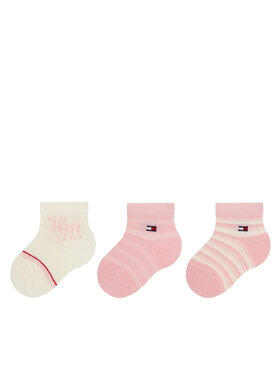 Tommy Hilfiger Tommy Hilfiger Set di 3 paia di calzini corti da bambini 701236342 Rosa