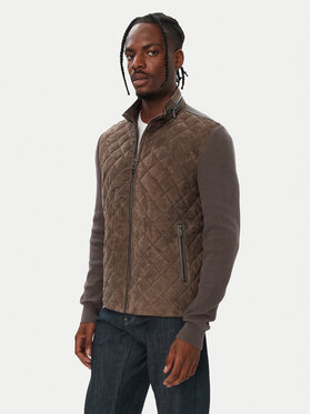 Milestone Milestone Кожено яке MSPaxton 631624 60885 Тъмносив Regular Fit
