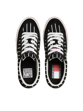 Tommy Jeans Tenis Superge Skate Canvas Stripes EM0EM01153 Črna