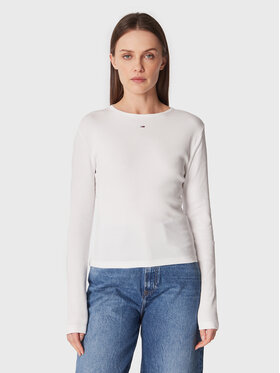 Tommy Jeans Tommy Jeans Halenka Essential DW0DW14277 Bílá Slim Fit