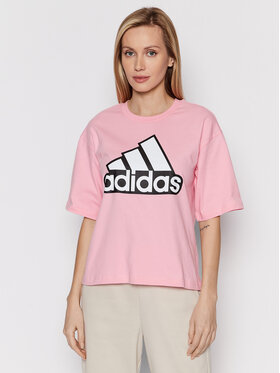 adidas adidas Marškinėliai Essentials Logo HC9184 Rožinė Loose Fit