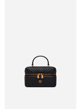 PINKO PINKO Torebka Vanity Soft Mini Cl Sheep Morbido Chevron Czarny
