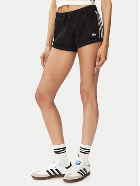 adidas adidas Pantaloncini di tessuto Knitted Crochet KC6478 Nero Regular Fit