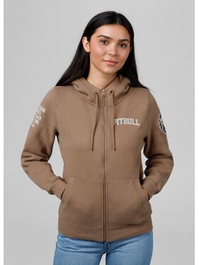 PITBULL PITBULL Bluza Bluza damska rozpinana z kapturem Tyrian M Brązowy Regular Fit