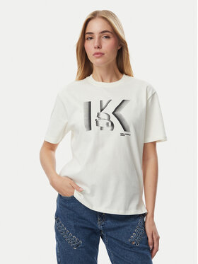 KARL LAGERFELD KARL LAGERFELD T-Shirt B4W17003 Κρεμ Regular Fit