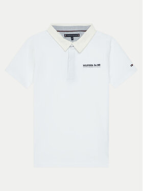 Tommy Hilfiger Tommy Hilfiger Тениска с яка и копчета KB0KB09332 Бял Regular Fit