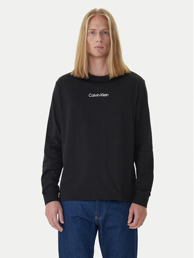 Calvin Klein Calvin Klein S dlhými rukávmi Standard Logo LV04LD232G Čierna Relaxed Fit