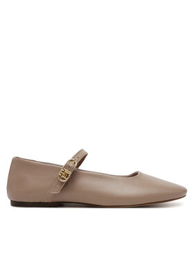 Tommy Hilfiger Tommy Hilfiger Балеринки Leather Maryjane Ballerina FW0FW08651 Бежов