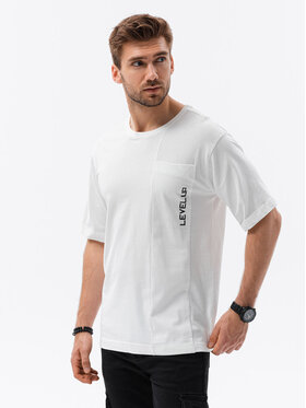 Ombre Ombre T-Shirt S1628 Biały Regular Fit