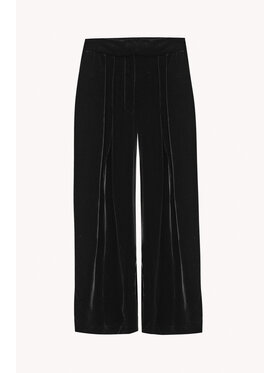 EPUZER EPUZER Spodnie materiałowe Noir Muse Velvet Czarny Standard Fit