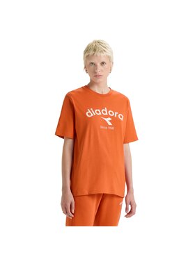 Diadora Diadora T-Shirt SS ATHL. LOGO Pomarańczowy Regular Fit