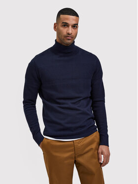Selected Homme Selected Homme Pull à col roulé Maine 16084077 Bleu marine Regular Fit
