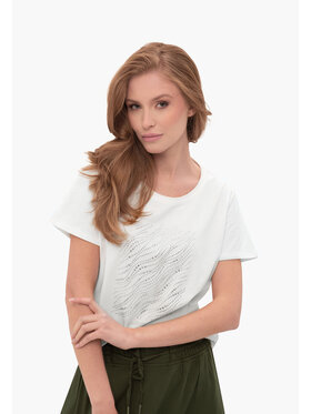 Volcano Volcano T-Shirt T-PRESTO Écru Regular Fit