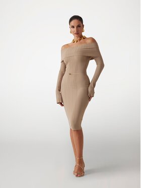 Guess Guess Sukienka codzienna 171973 Beżowy Classic Fit