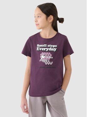 4F 4F T-Shirt 4FJRSS25TTSHF2585-50S Fioletowy Regular Fit