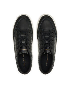 Tommy Hilfiger Superge Vulc Leather Sneaker Monogram FW0FW08331 Črna