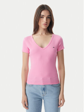 Tommy Jeans Tommy Jeans Majica Essential DW0DW17385 Svetlo rožnata Slim Fit