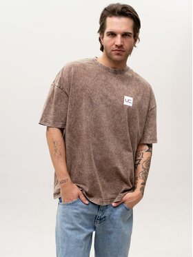 Urban City Urban City T-Shirt Szeroka luźna acid wash 131052 Brązowy Oversize