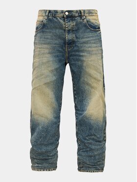 MADE BY SOCIETY MADE BY SOCIETY Spodnie materiałowe CYBER-STATIC - P17159 Niebieski Basic Fit