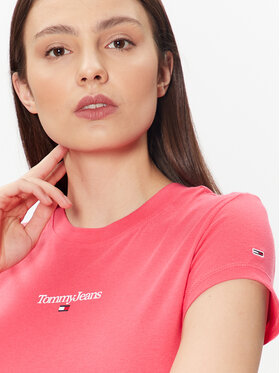 Tommy Jeans T-shirt Essential Logo DW0DW15444 Ružičasta Cropped Fit