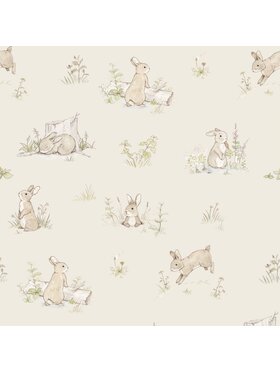 Dekornik Dekornik Tapeta Rabbit Day Beige Beżowy
