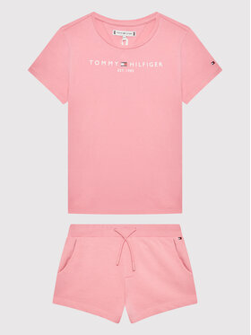 Tommy Hilfiger Tommy Hilfiger Set majica, sportske kratke hlače Eseential KG0KG06556 Ružičasta Regular Fit