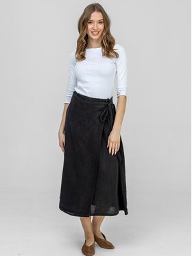 Perso Perso Maxi sukně JPE266810F Černá Regular Fit