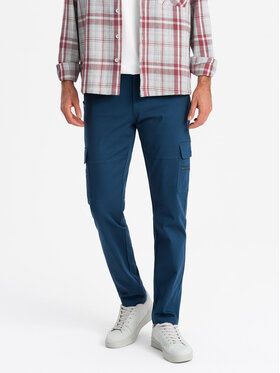 Ombre Ombre Spodnie dresowe OM-PACG-0204 Niebieski Regular Fit