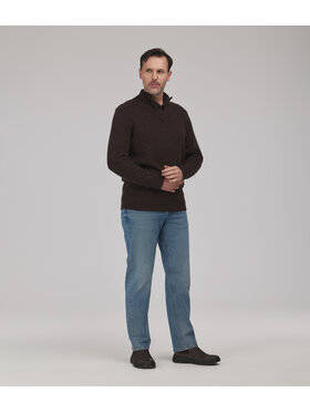 Lee Cooper Lee Cooper Sweter BILL Brązowy ciemny Regular Fit