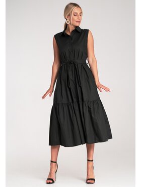 FIGL FIGL Košeľové šaty M1216 Čierna Flared Fit