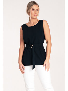 FIGL FIGL Bluzka M1071 Granatowy Regular Fit