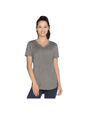 Skechers Skechers T-Shirt Skechers Diamond Blissful Tunic Tee Czarny Regular Fit
