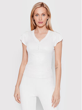 Guess Guess Bluse Aveline W2GP26 KAEV0 Weiß Slim Fit