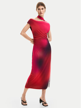 Desigual Desigual Abito da cocktail Maine 26SWVK19 Rosso Slim Fit