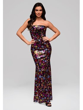Ombre Ombre Sukienka wieczorowa LA-OM-DLR162 Czarny Regular Fit