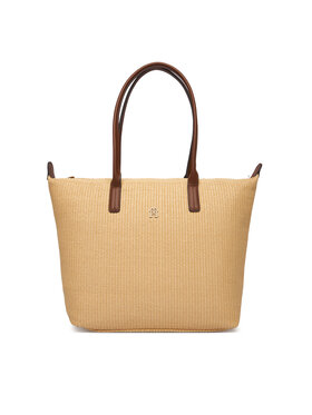 Tommy Hilfiger Tommy Hilfiger Rankinė Popette Tote Raffia AW0AW18528 Smėlio