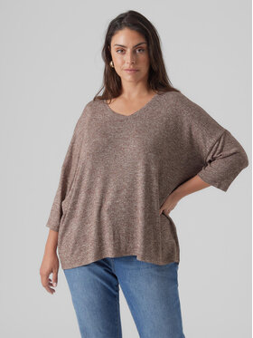Vero Moda Curve Vero Moda Curve Bluza Brianna 10297287 Rjava Regular Fit