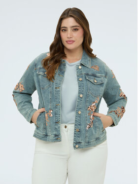 Fiorella Rubino Fiorella Rubino Kurtka jeansowa R402T001267N004 Turkusowy Boxy Fit
