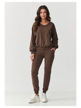 Makadamia Makadamia Dres M891 Brązowy Loose Fit