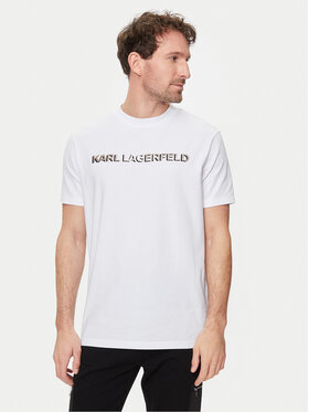 KARL LAGERFELD KARL LAGERFELD Tricou 755053 542221 Alb Regular Fit