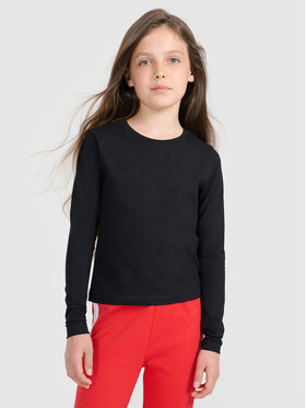 4F 4F Bluzka BASIC+ Czarny Slim Fit